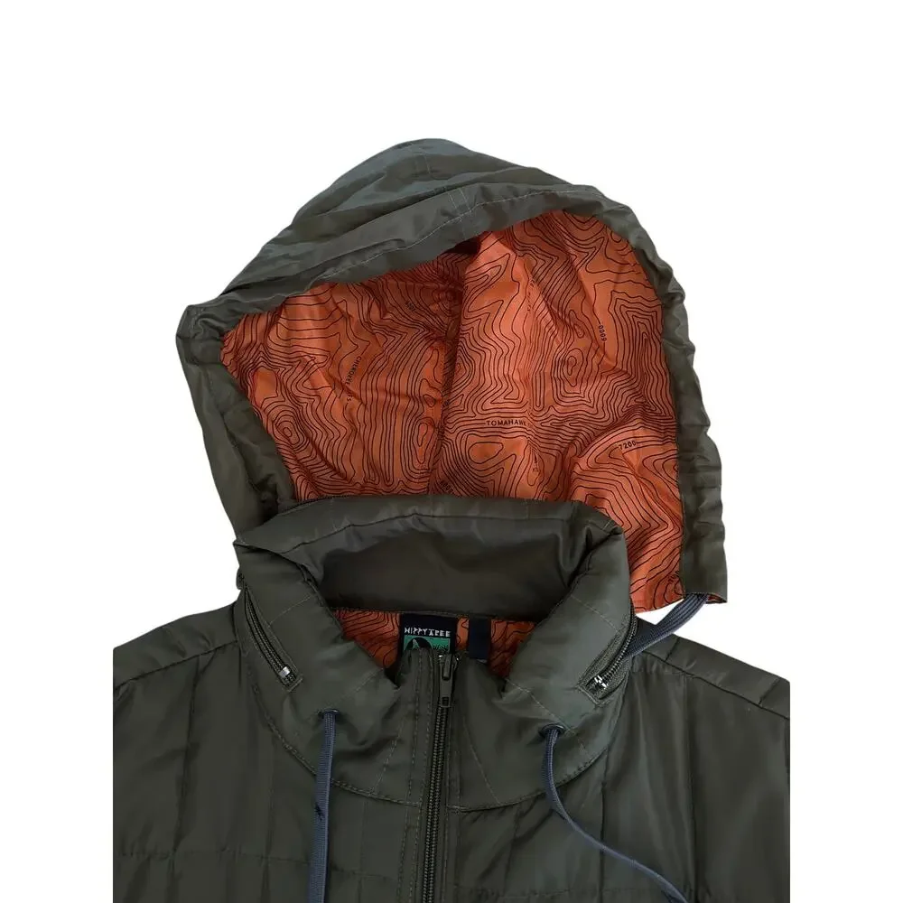 HippyTree Hunter Series Jacket Large Olive Green Hooded Quilted Outdoor NWOT